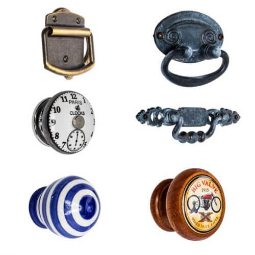 다양한 빈티지 가구 손잡이