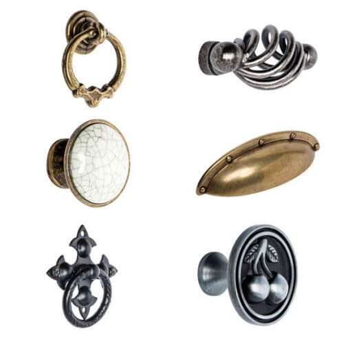 다양한 종류의 가구 손잡이