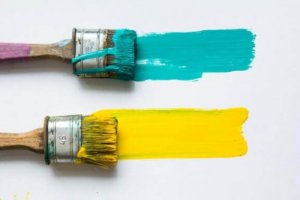 노란색과 청록색을 함께 사용해 보기