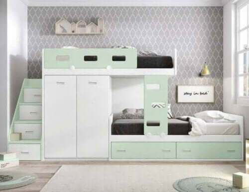 청소년 자녀 침실 이미지, 에메랄드색