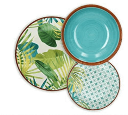트로피컬 스타일 식기류 이미지